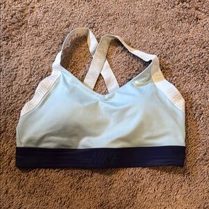 Nike Blue and White Sports Bra Medium Support
